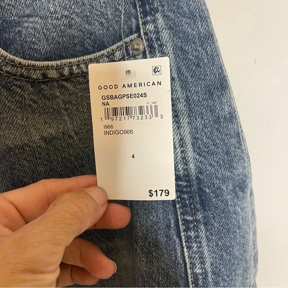 $179 Good American Good Extreme Barrel Relaxed Jeans NWT - Picture 12 of 12